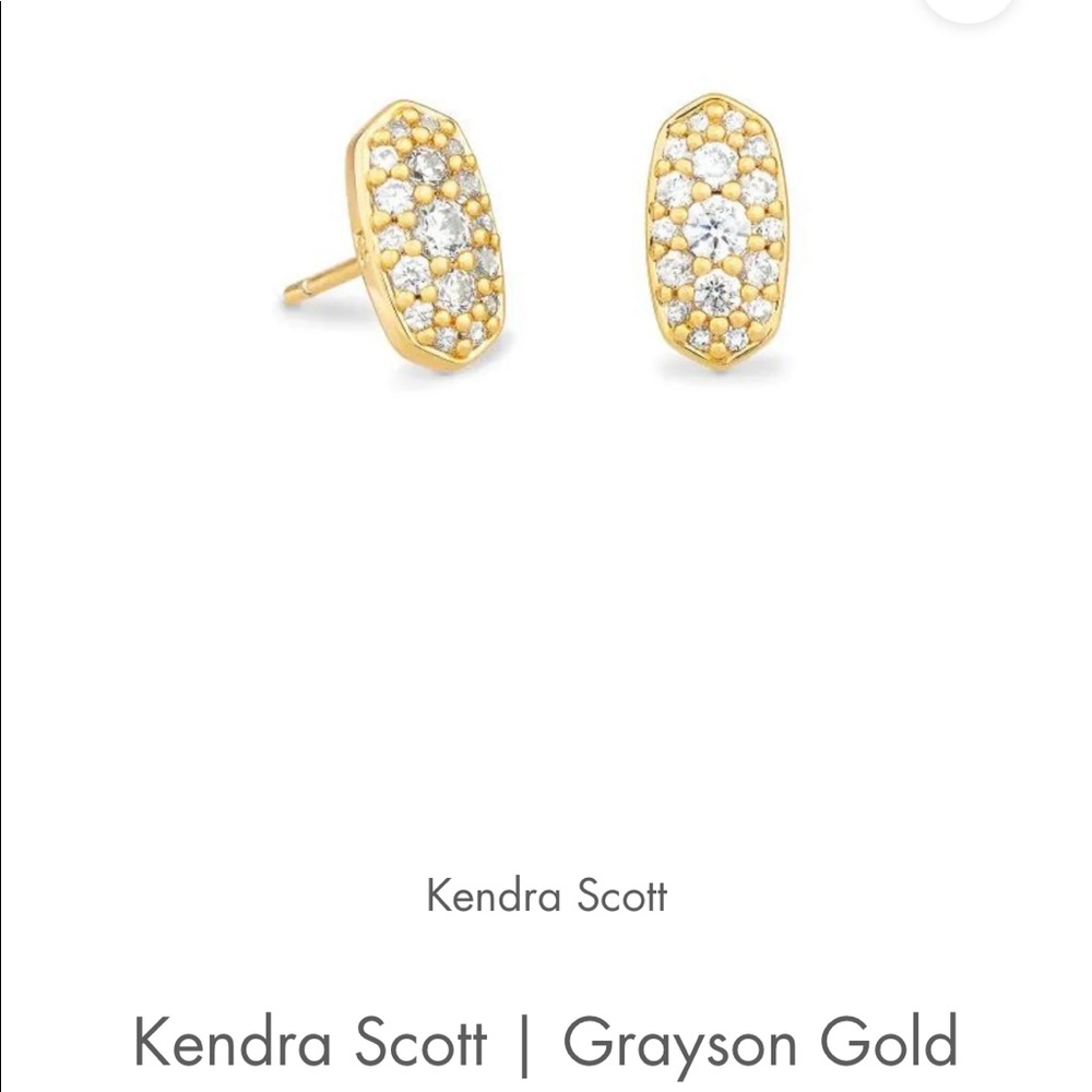 Kendra Scott Stud Earrings in Gold/White Crystal